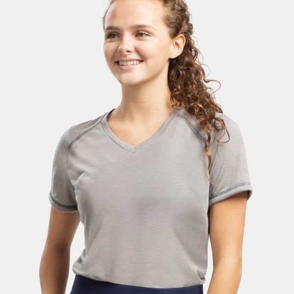 Women's Super Soft-Spun Poly V-Neck T-Shirt Thumbnail